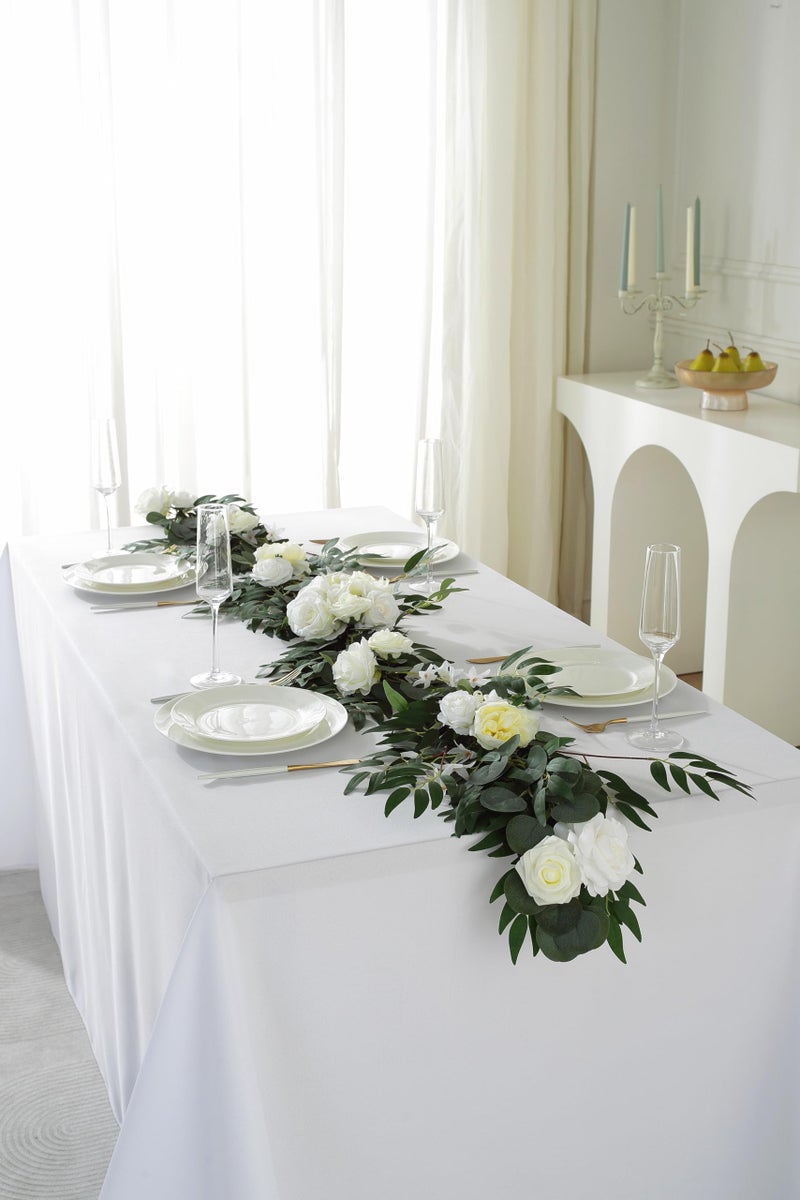 Craft And Party Rectangle Tablecloth, 90 x 156 Inch White Tablecloth, 8ft Rectangle Table Cloth, Polyester Fabric Washable Tablecloth for Home, Party, Wedding or Restaurant Use. - Image 5